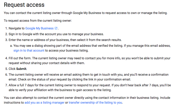 How to request access as Google My Business owner